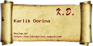 Karlik Dorina névjegykártya