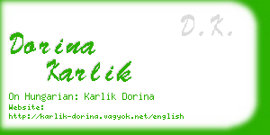 dorina karlik business card